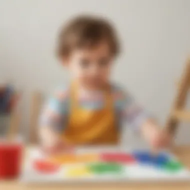 Toddler painting with vibrant colors