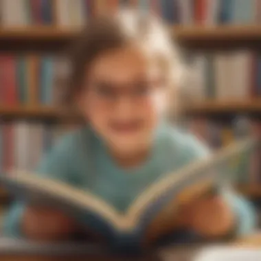 A child reading a book with enthusiasm