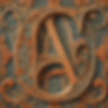 Artistic representation of tracing the letter A with intricate designs