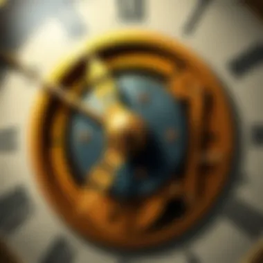 Clock Mechanics in Motion Detailed close-up of clock mechanics in motion