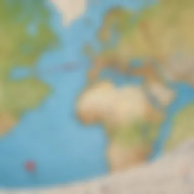 Map with Coordinate Markers Map showing different locations marked by coordinates