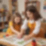 Playful children engaged in interactive learning activities.