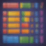 Visual representation of equivalent fractions with different numerators and denominators