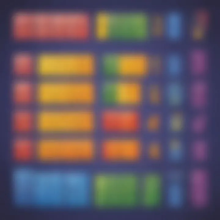 Visual representation of equivalent fractions with different numerators and denominators