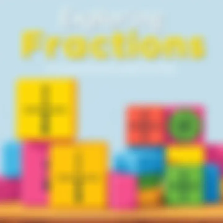 Representation of fractions using colorful blocks