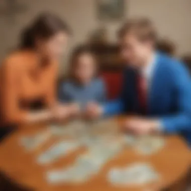 Fostering Decision-Making Abilities with Money Illustration showcasing decision-making skills in a coin game setting