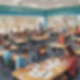 A classroom engaged in collaborative PBL activities