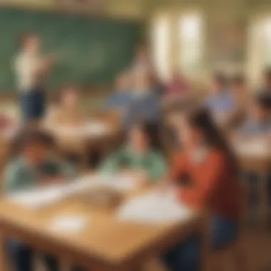 Engaging with Rational Numbers in Classroom A classroom scene with children discussing rational numbers