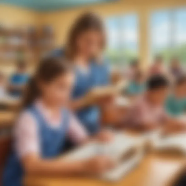 Children engaging in a reading activity in a classroom setting