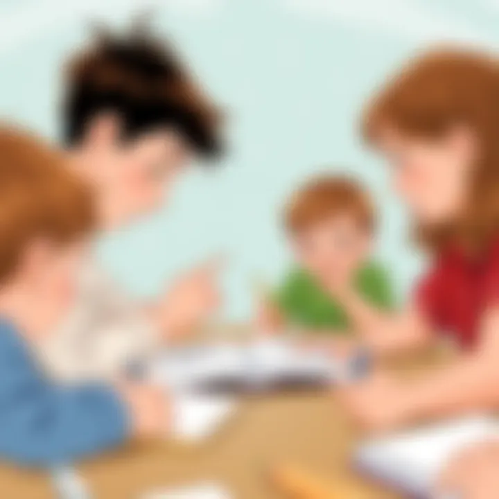 Children engaged in solving math problems