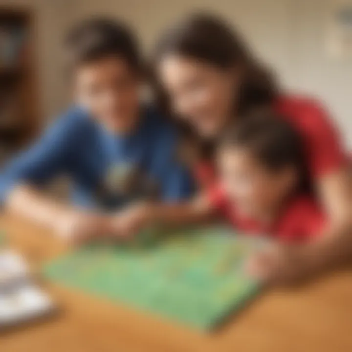 A parent and child engaging in a fun subtraction game
