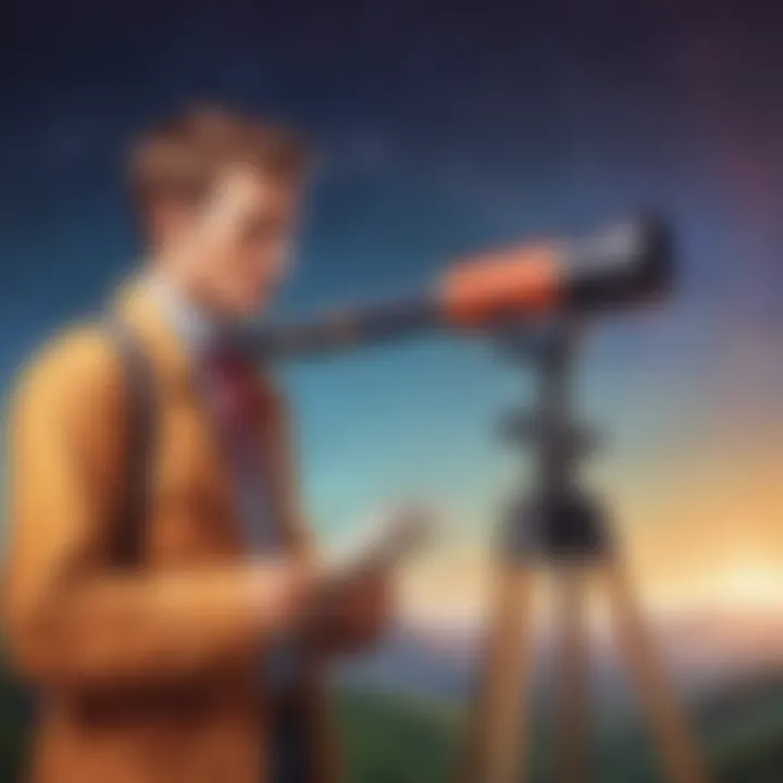 Illustration symbolizing survey as a telescope for foresight