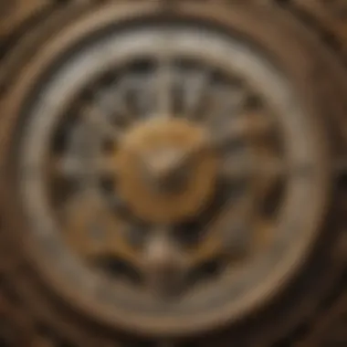 Artistic Design of an Antique Mechanical Clock An antique mechanical clock showcasing its artistic design