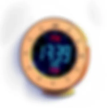 A modern digital clock displaying both AM and PM