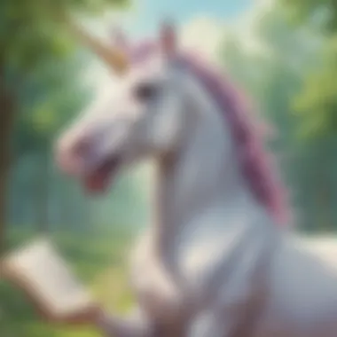 Whimsical Unicorn Humor Illustration of a whimsical unicorn telling a joke
