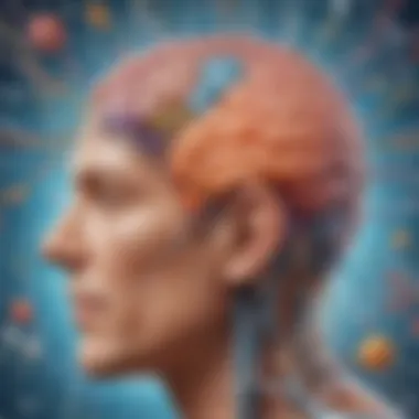 Illustration showcasing brain activity and cognitive enhancement