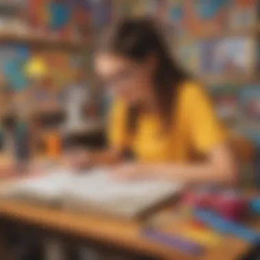 Creative arts and crafts projects promoting imaginative learning
