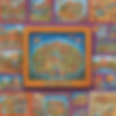 Colorful educational games and puzzles for elementary school children