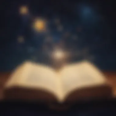 Enchanting Pages of Learning Imaginative illustration of a magical book opening with sparkles and stars
