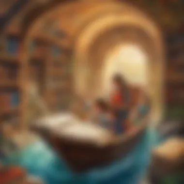 Creative Adventure in Reading Exploration Illustration of imaginative reading journey for young minds