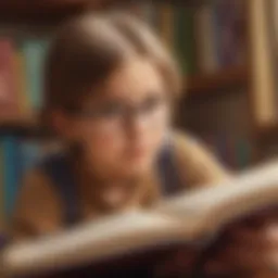 Inquisitive young child exploring a book