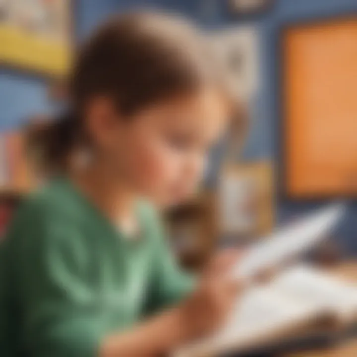 Child reading a motivational quote poster