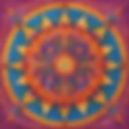 Illustration depicting a colorful geometric pattern