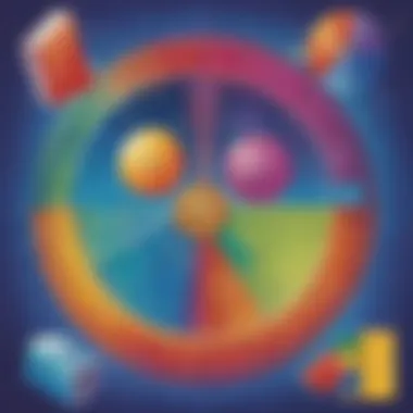Fraction Fusion: A Visual Representation of Mathematical Proportions Illustration illustrating the concept of fractions through visually appealing imagery