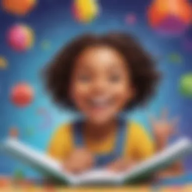 Interactive Math Games for Kids Illustration of colorful math game elements floating around a smiling elementary school student