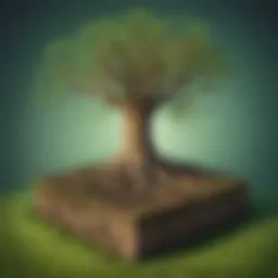 Abstract representation of square roots concept