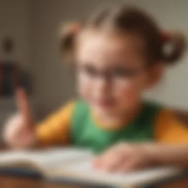 Illustration showing a child engaging with Dolch sight words