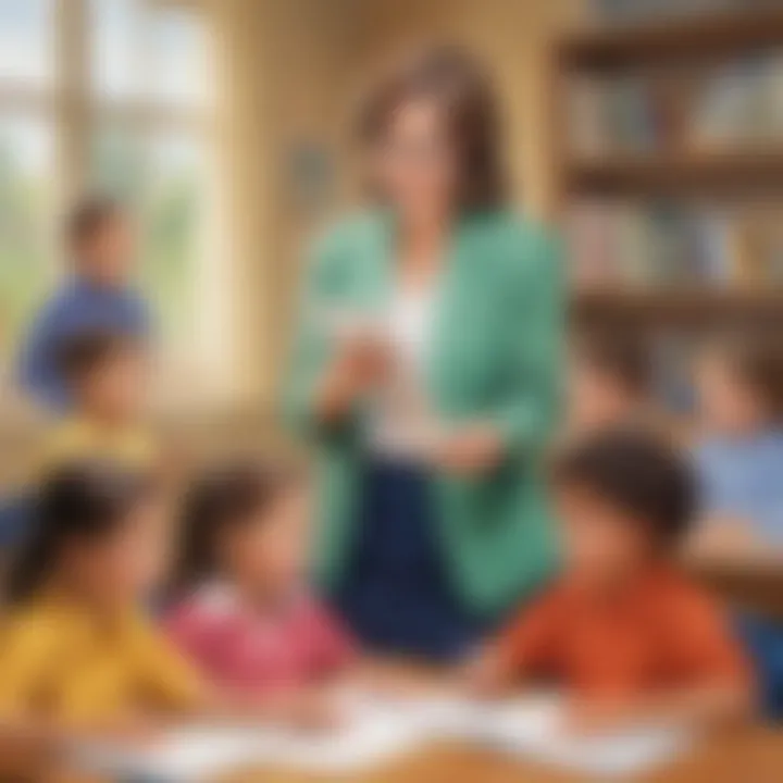 Teacher guiding students in letter sound activities