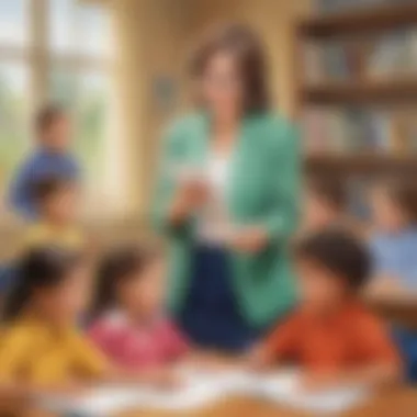 Educator Facilitating Letter Sound Learning Teacher guiding students in letter sound activities