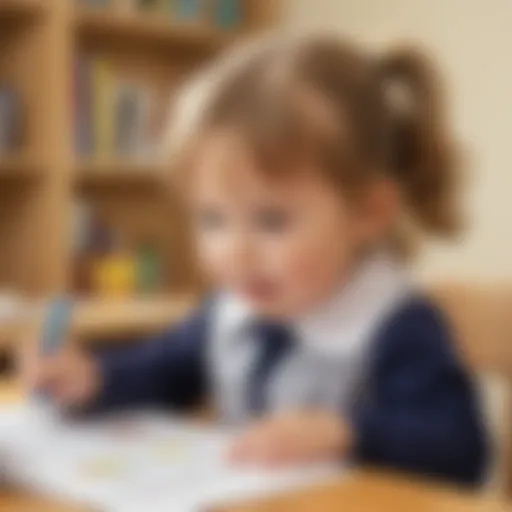 Young child engaged in phonics activity