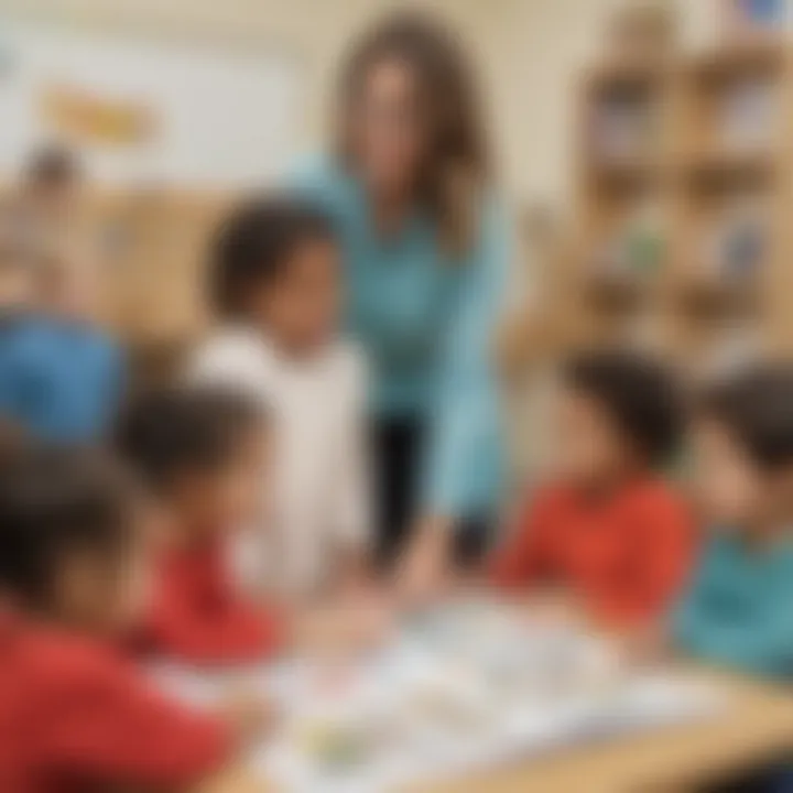 Teacher guiding pre-K students in phonics lesson