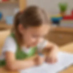 Illustration of a young child engaged in phonics-based learning