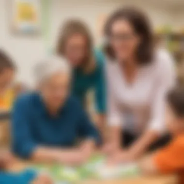 Engaging PreK Sight Words Lesson with Teacher Preschool teacher facilitating sight words lesson