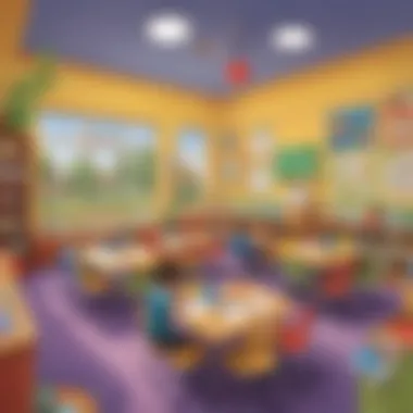 Immersive Sight Words Environment Illustration demonstrating the integration of sight words in a colorful and engaging classroom setting