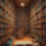 Illustration depicting a digital library filled with diverse books