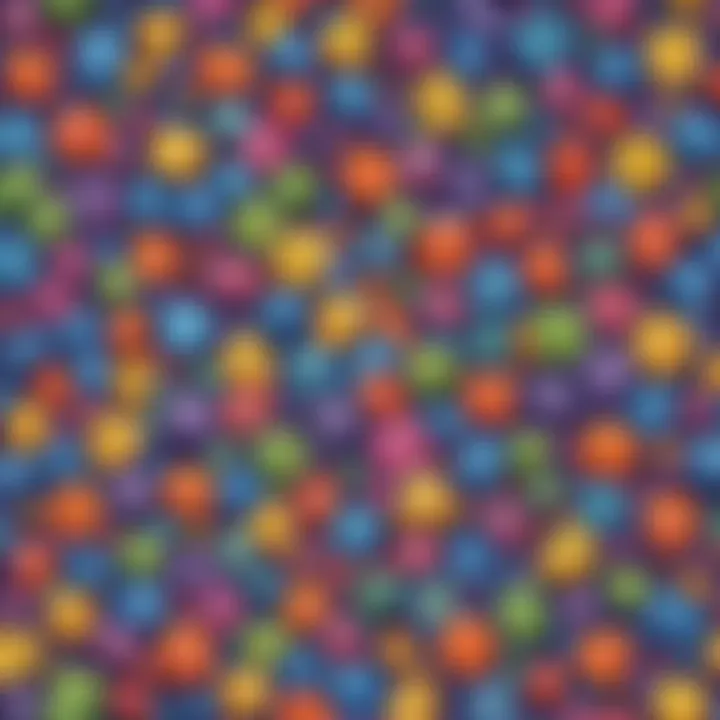 Artistic representation of a colorful math logic game stimulating children's cognitive abilities