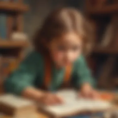 Enigmatic Exploration Abstract concept of a young child solving a challenging riddle