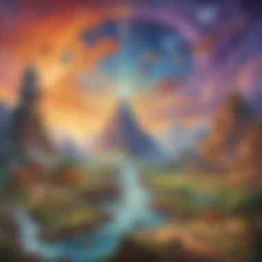 Influencing Various Realms Illustration portraying the impact of factors on different realms