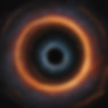 An artistic depiction of a black hole distorting space-time