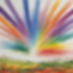 Vibrant blend of colors on worksheets