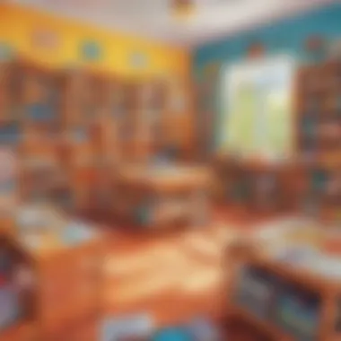 Illustration of a vibrant classroom filled with books