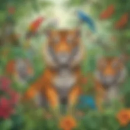 Vibrant Jungle Animals Coloring Page