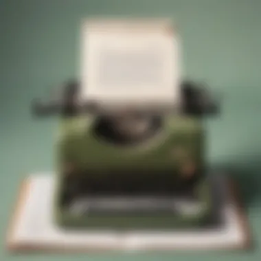 Vintage typewriter with a sheet of paper and coffee cup