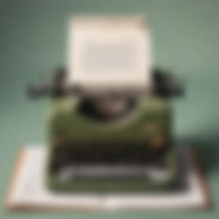 Vintage typewriter with a sheet of paper and coffee cup