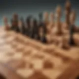 Virtual chess board with strategic pieces