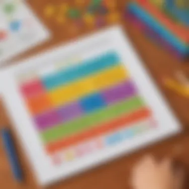 Visual representation of addition strategies using colorful diagrams